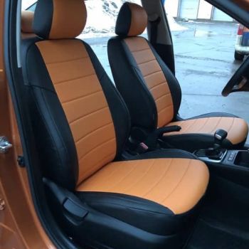 Авточехлы Автопилот Черный оранжевый цвет